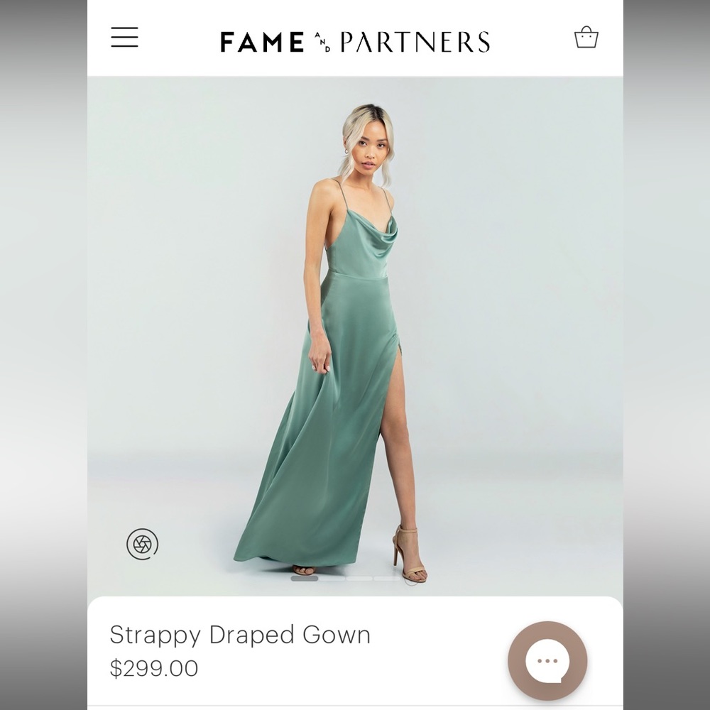 Fame and partners strapped draped gown size 2